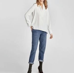 Zara V Neck Long Sleeves Top Blouse